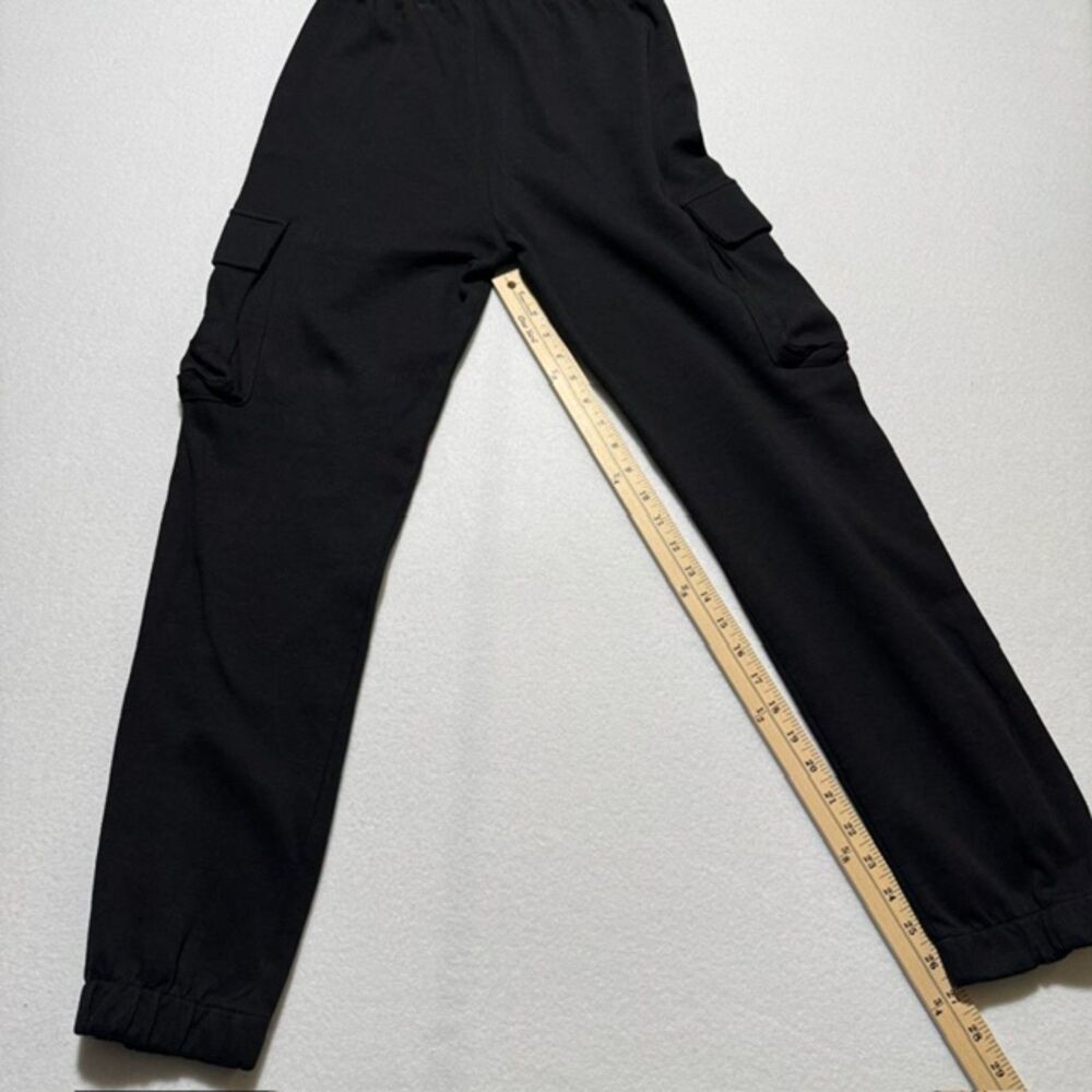 Zara Black 2-Piece Lounge Set Short Sleeve Crop Top Cargo Joggers Small